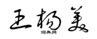 曾庆福王杨美草书个性签名怎么写