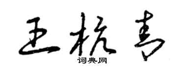 曾庆福王杭青草书个性签名怎么写