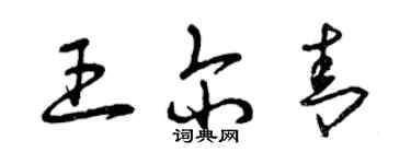 曾庆福王尔青草书个性签名怎么写