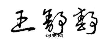 曾庆福王舒静草书个性签名怎么写
