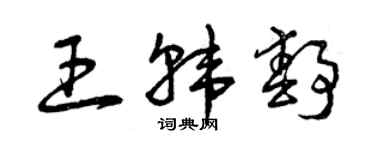 曾庆福王韩静草书个性签名怎么写