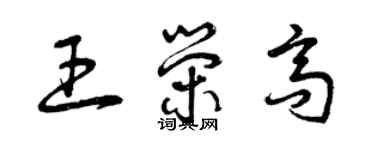 曾庆福王荣高草书个性签名怎么写
