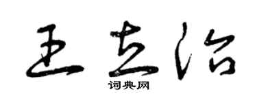 曾庆福王立治草书个性签名怎么写