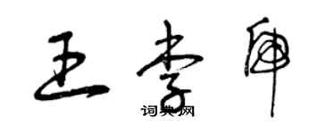 曾庆福王李虎草书个性签名怎么写