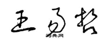 曾庆福王易哲草书个性签名怎么写