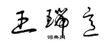曾庆福王瑞意草书个性签名怎么写