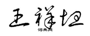 曾庆福王祥坦草书个性签名怎么写