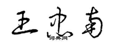 曾庆福王忠南草书个性签名怎么写