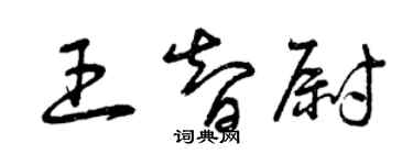 曾庆福王智尉草书个性签名怎么写