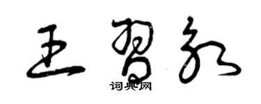 曾庆福王习永草书个性签名怎么写