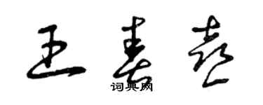 曾庆福王春喜草书个性签名怎么写
