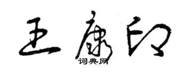 曾庆福王康印草书个性签名怎么写