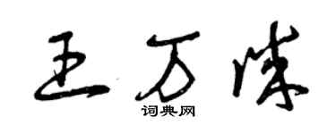 曾庆福王万诚草书个性签名怎么写