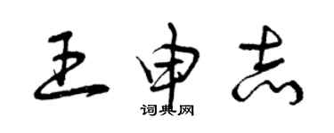 曾庆福王申志草书个性签名怎么写