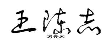 曾庆福王陈志草书个性签名怎么写