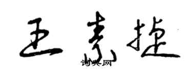 曾庆福王素捷草书个性签名怎么写
