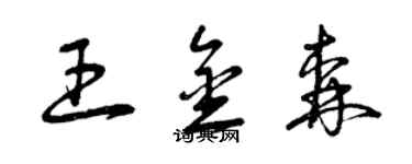 曾庆福王金森草书个性签名怎么写