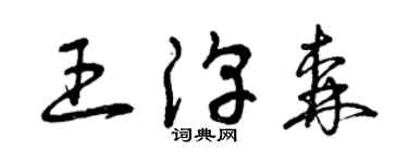 曾庆福王淳森草书个性签名怎么写