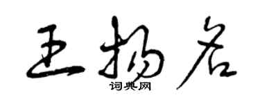 曾庆福王扬名草书个性签名怎么写