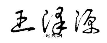 曾庆福王泽源草书个性签名怎么写