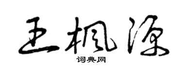 曾庆福王枫源草书个性签名怎么写