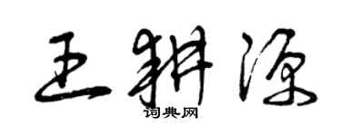 曾庆福王耕源草书个性签名怎么写