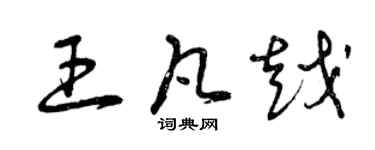 曾庆福王凡越草书个性签名怎么写