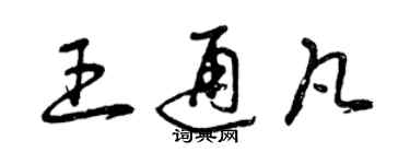 曾庆福王通凡草书个性签名怎么写