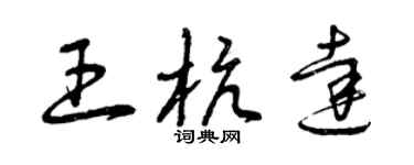 曾庆福王杭达草书个性签名怎么写