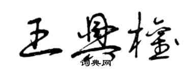 曾庆福王兴权草书个性签名怎么写