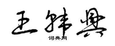 曾庆福王韩兴草书个性签名怎么写