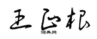 曾庆福王正根草书个性签名怎么写