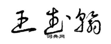 曾庆福王武翰草书个性签名怎么写