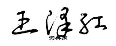 曾庆福王泽红草书个性签名怎么写