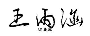 曾庆福王雨涵草书个性签名怎么写