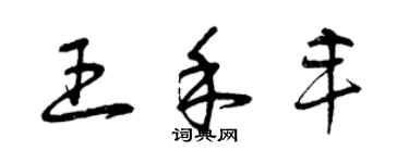 曾庆福王禾丰草书个性签名怎么写