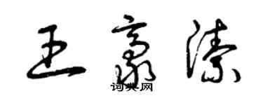 曾庆福王豪洁草书个性签名怎么写