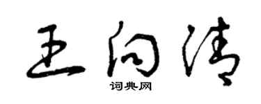 曾庆福王向清草书个性签名怎么写