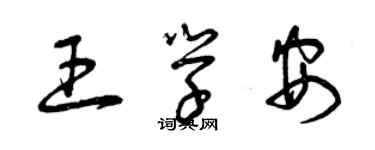 曾庆福王学安草书个性签名怎么写
