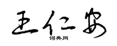 曾庆福王仁安草书个性签名怎么写