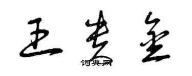 曾庆福王贵金草书个性签名怎么写