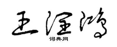 曾庆福王润鸿草书个性签名怎么写