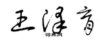 曾庆福王泽育草书个性签名怎么写