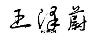曾庆福王泽蔚草书个性签名怎么写