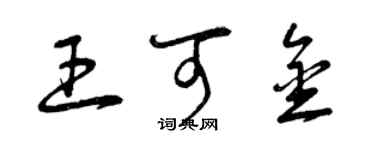 曾庆福王可金草书个性签名怎么写