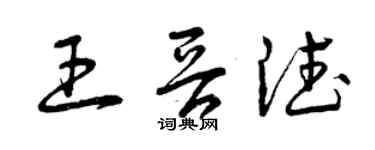 曾庆福王晋德草书个性签名怎么写