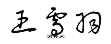 曾庆福王雪羽草书个性签名怎么写
