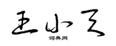 曾庆福王小天草书个性签名怎么写