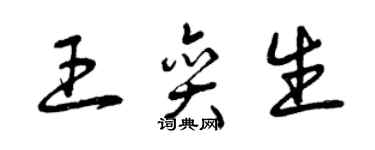 曾庆福王奕生草书个性签名怎么写