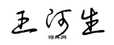 曾庆福王河生草书个性签名怎么写